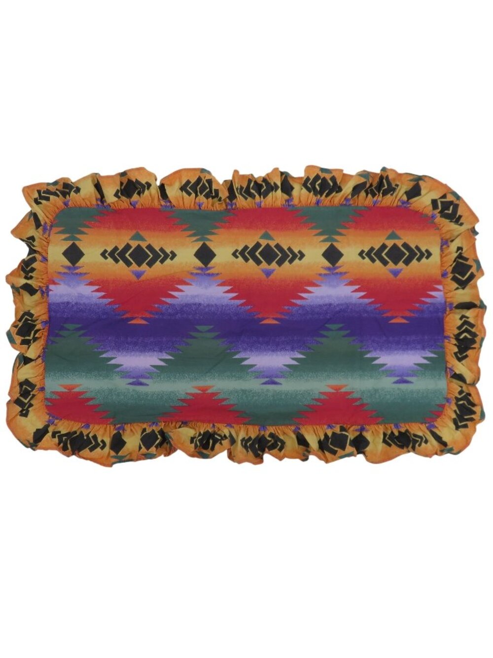 Ralph Lauren Canyon Bright Ruffle Rectangle Pillow Sham Southwestern Bedding VTG